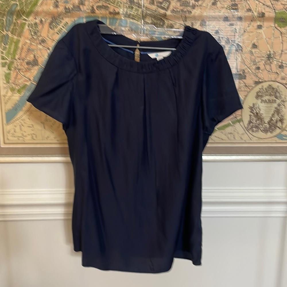Boden Casey Silk Blouse - Navy - Size 12